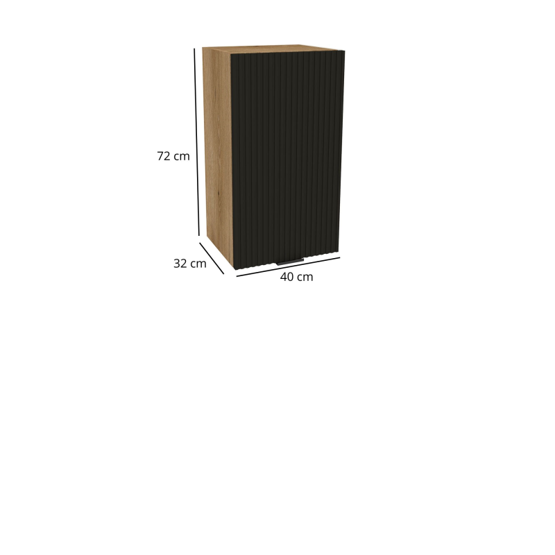 Szafka kuchenna BOSTON G-40 dąb evok / Ryfla PVC czarny mat | Mebelbos — zdjęcie 2