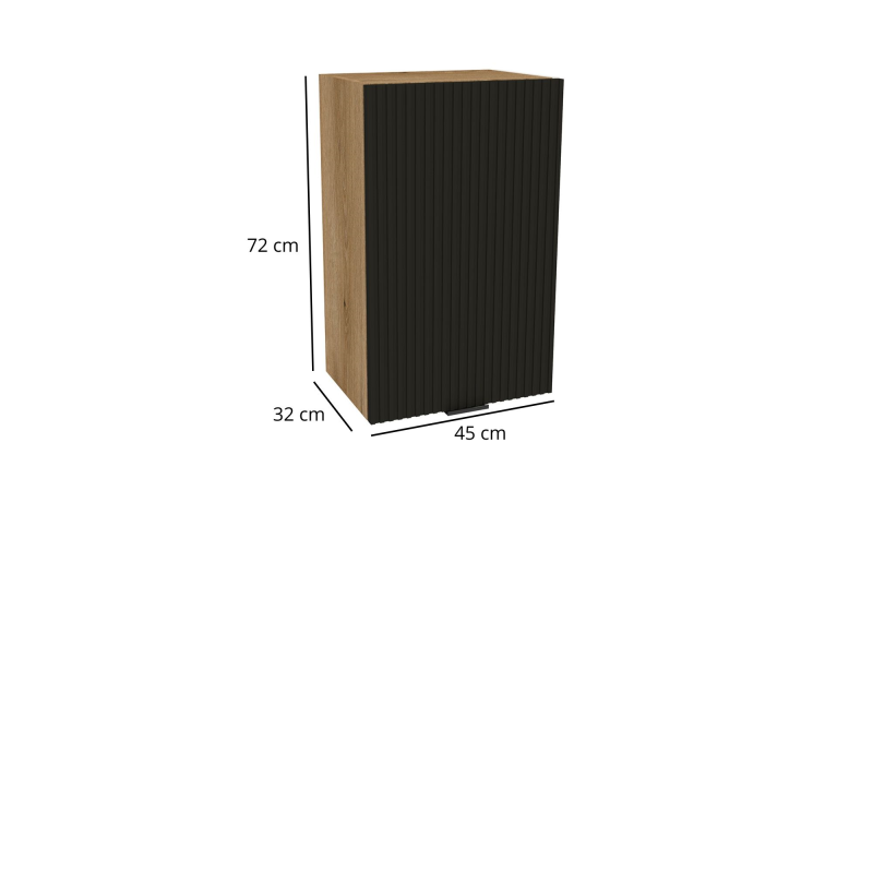 Szafka kuchenna BOSTON G-45 dąb evok / Ryfla PVC czarny mat | Mebelbos — zdjęcie 2