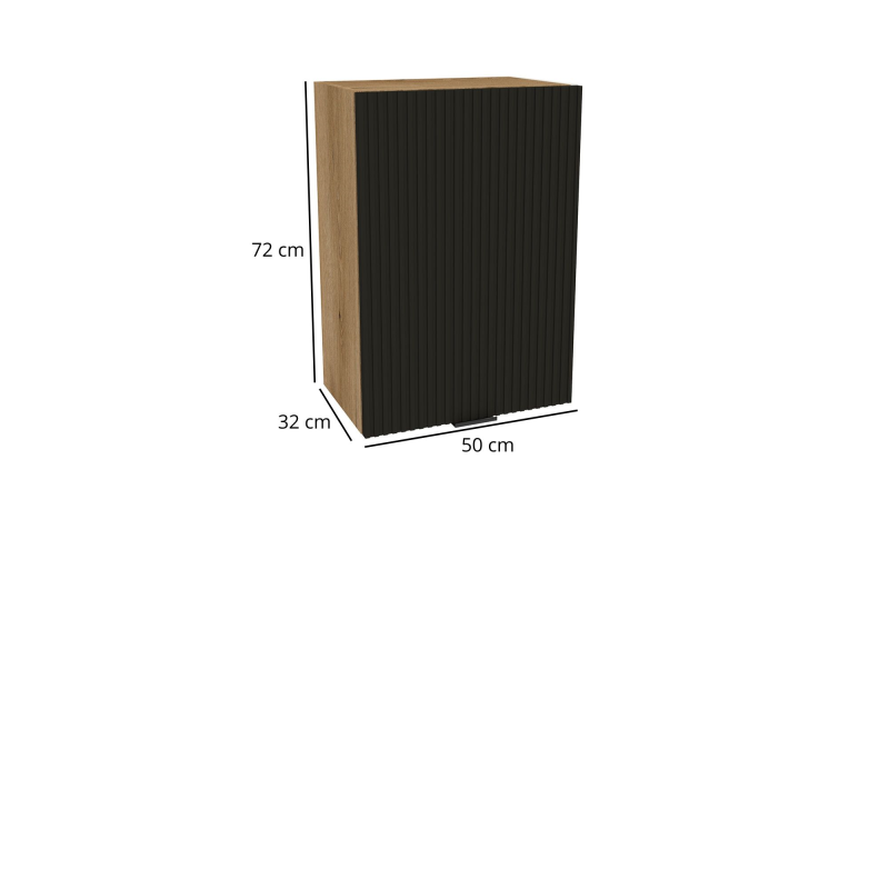 Szafka kuchenna BOSTON G-50 dąb evok / Ryfla PVC czarny mat | Mebelbos — zdjęcie 2