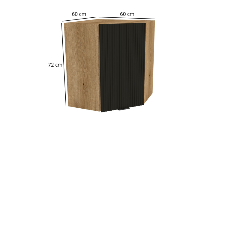 Szafka kuchenna BOSTON GNWU-60 dąb evok / Ryfla PVC czarny mat | Mebelbos — zdjęcie 2