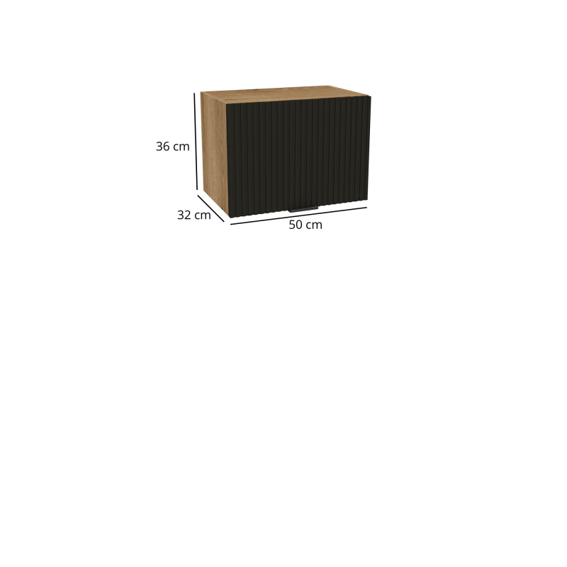 Szafka kuchenna BOSTON GO-50 dąb evok / Ryfla PVC czarny mat | Mebelbos — zdjęcie 2