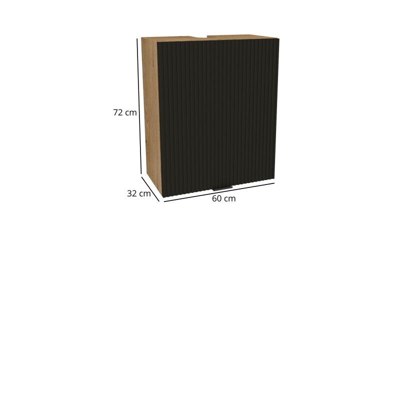 Szafka kuchenna BOSTON GOK-60 okap dąb evok / Ryfla PVC czarny mat | Mebelbos — zdjęcie 3