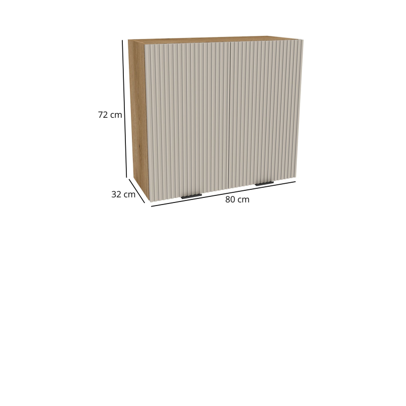 Szafka kuchenna BOSTON G2-80 dąb evok / Ryfla PVC kaszmir mat | Mebelbos — zdjęcie 2