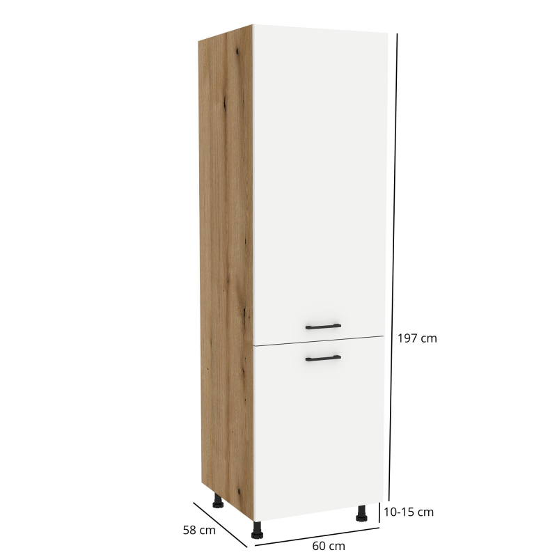 Szafka kuchenna BOSTON DL-60-197 dąb evok / Tafla biały | Mebelbos — zdjęcie 2