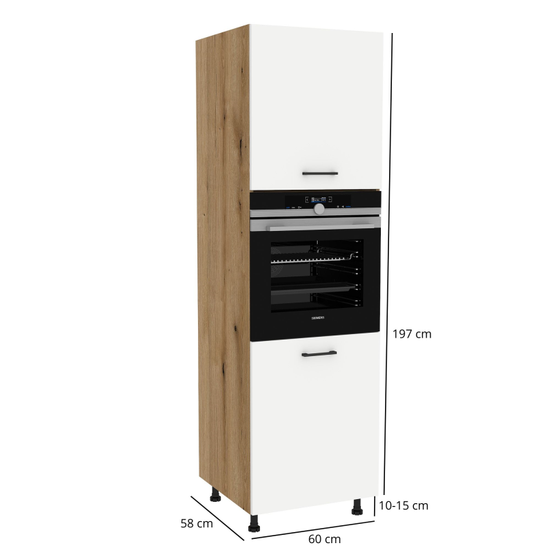 Szafka kuchenna BOSTON DP-60-197 dąb evok / Tafla biały | Mebelbos — zdjęcie 2