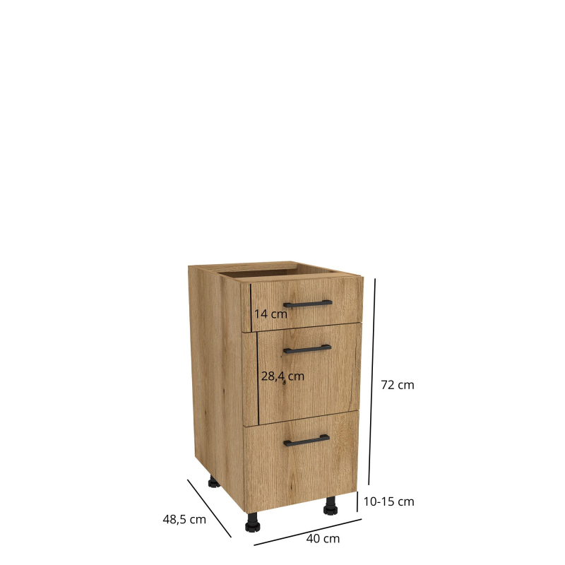 Szafka kuchenna BOSTON DSH-40-2W-1N dąb evok / Tafla dąb evok | Mebelbos — zdjęcie 2