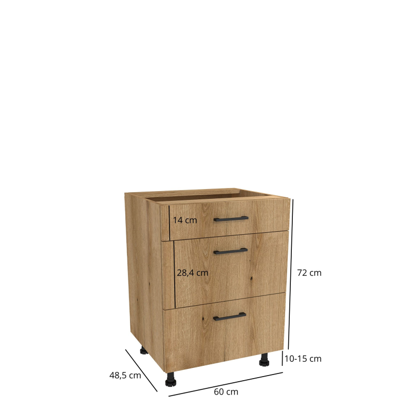 Szafka kuchenna BOSTON DSH-60-2W-1N dąb evok / Tafla dąb evok | Mebelbos — zdjęcie 3