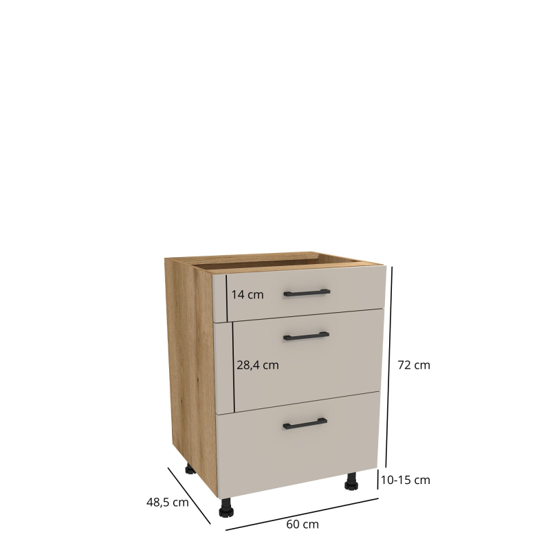 Szafka kuchenna BOSTON DSH-60-2W-1N dąb evok / Tafla kaszmir | Mebelbos — zdjęcie 2