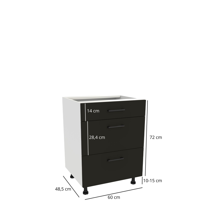 Szafka kuchenna BOSTON DSH-60-2W-1N biały / Tafla czarny | Mebelbos — zdjęcie 2 Szafka kuchenna BOSTON DSH-60-2W-1N biały / Tafla czarny | Mebelbos — zdjęcie 2