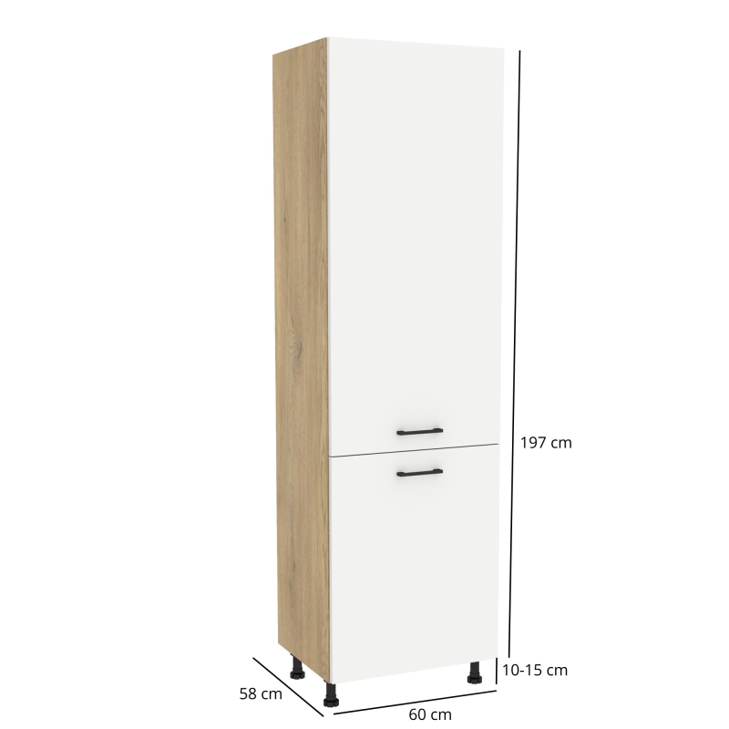 Szafka kuchenna BOSTON DL-60-197 dąb cremona / Tafla biały | Mebelbos — zdjęcie 2