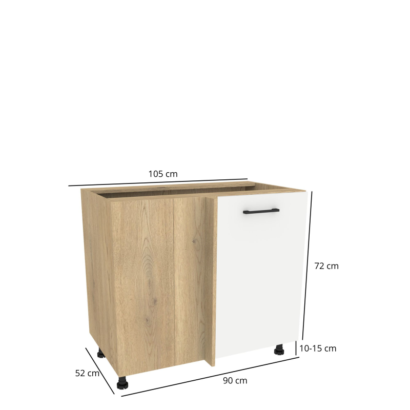 Szafka kuchenna BOSTON DNW-105 dąb cremona / Tafla biały | Mebelbos — zdjęcie 2