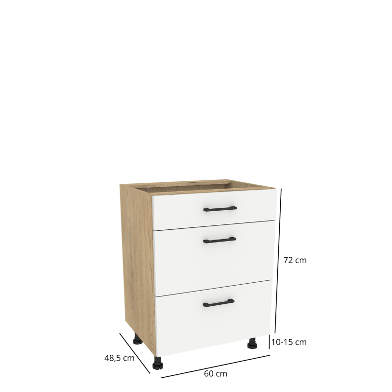 Szafka kuchenna BOSTON DSH-60-2W-1N dąb cremona / Tafla biały | Mebelbos — zdjęcie 2