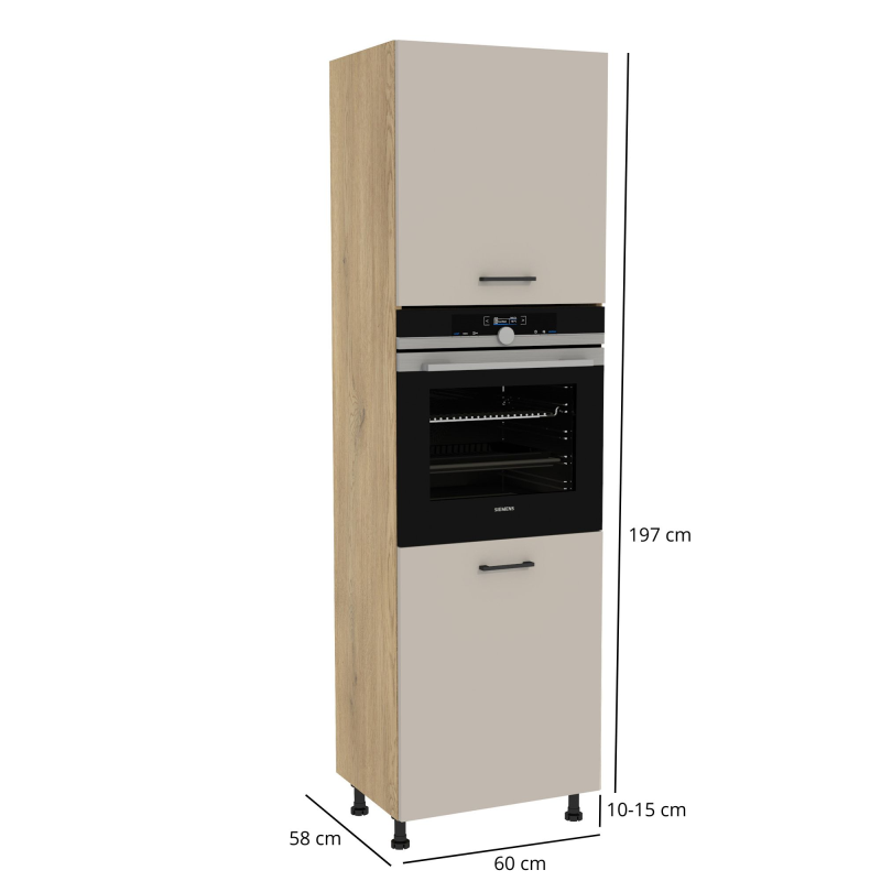 Szafka kuchenna BOSTON DP-60-197 dąb cremona / Tafla kaszmir | Mebelbos — zdjęcie 3