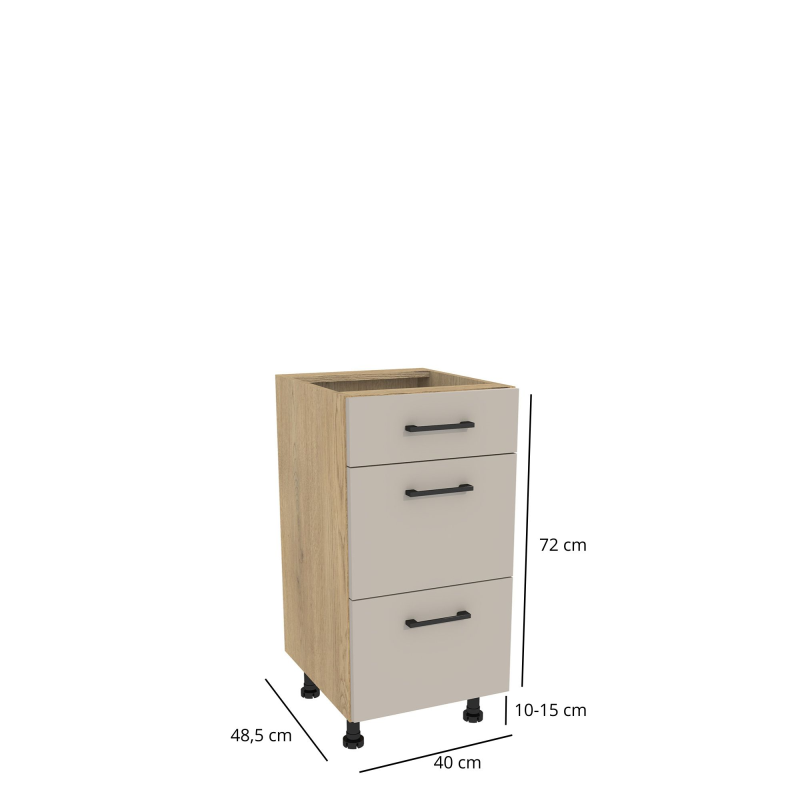 Szafka kuchenna BOSTON DSH-40-2W-1N dąb cremona / Tafla kaszmir | Mebelbos — zdjęcie 2 Szafka kuchenna BOSTON DSH-40-2W-1N dąb cremona / Tafla kaszmir | Mebelbos — zdjęcie 2