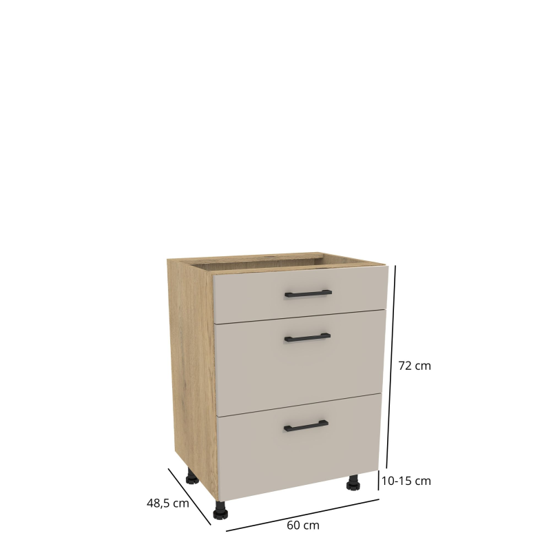 Szafka kuchenna BOSTON DSH-60-2W-1N dąb cremona / Tafla kaszmir | Mebelbos — zdjęcie 3