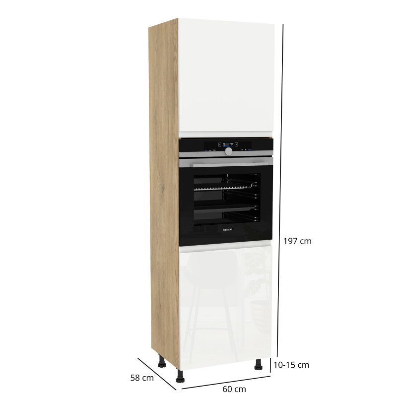 Szafka kuchenna BOSTON DP-60-197 dąb cremona / Tafla B akryl biały połysk | Mebelbos — zdjęcie 2