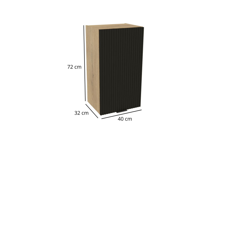 Szafka kuchenna BOSTON G-40 dąb cremona / Ryfla PVC czarny mat | Mebelbos — zdjęcie 2