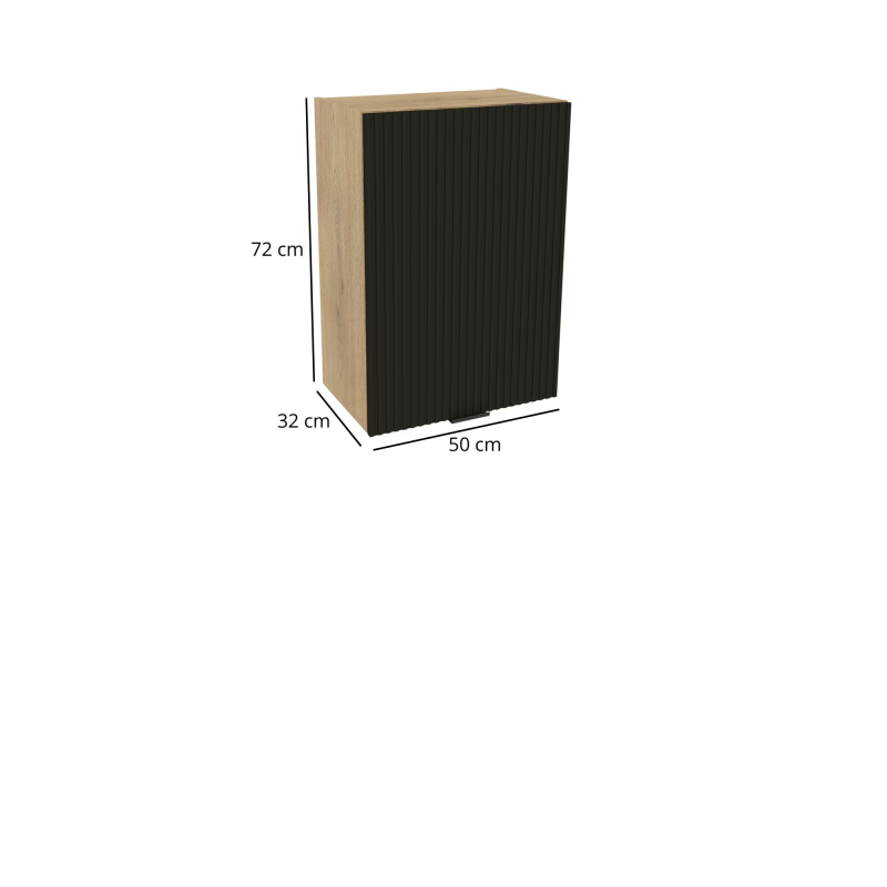 Szafka kuchenna BOSTON G-50 dąb cremona / Ryfla PVC czarny mat | Mebelbos — zdjęcie 2
