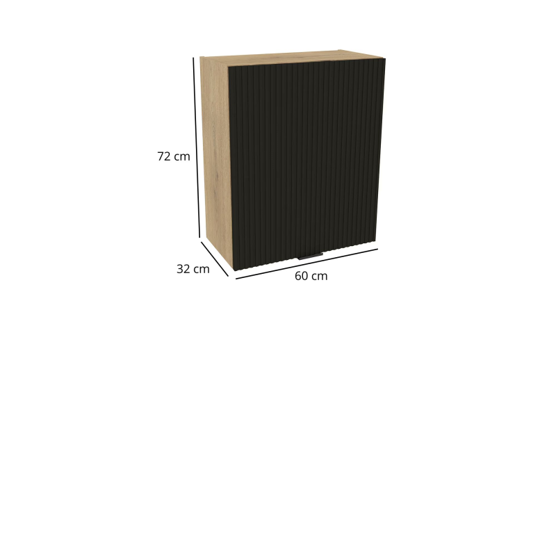 Szafka kuchenna BOSTON G-60 dąb cremona / Ryfla PVC czarny mat | Mebelbos — zdjęcie 2