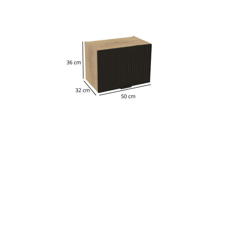 Szafka kuchenna BOSTON GO-50 dąb cremona / Ryfla PVC czarny mat | Mebelbos — zdjęcie 2