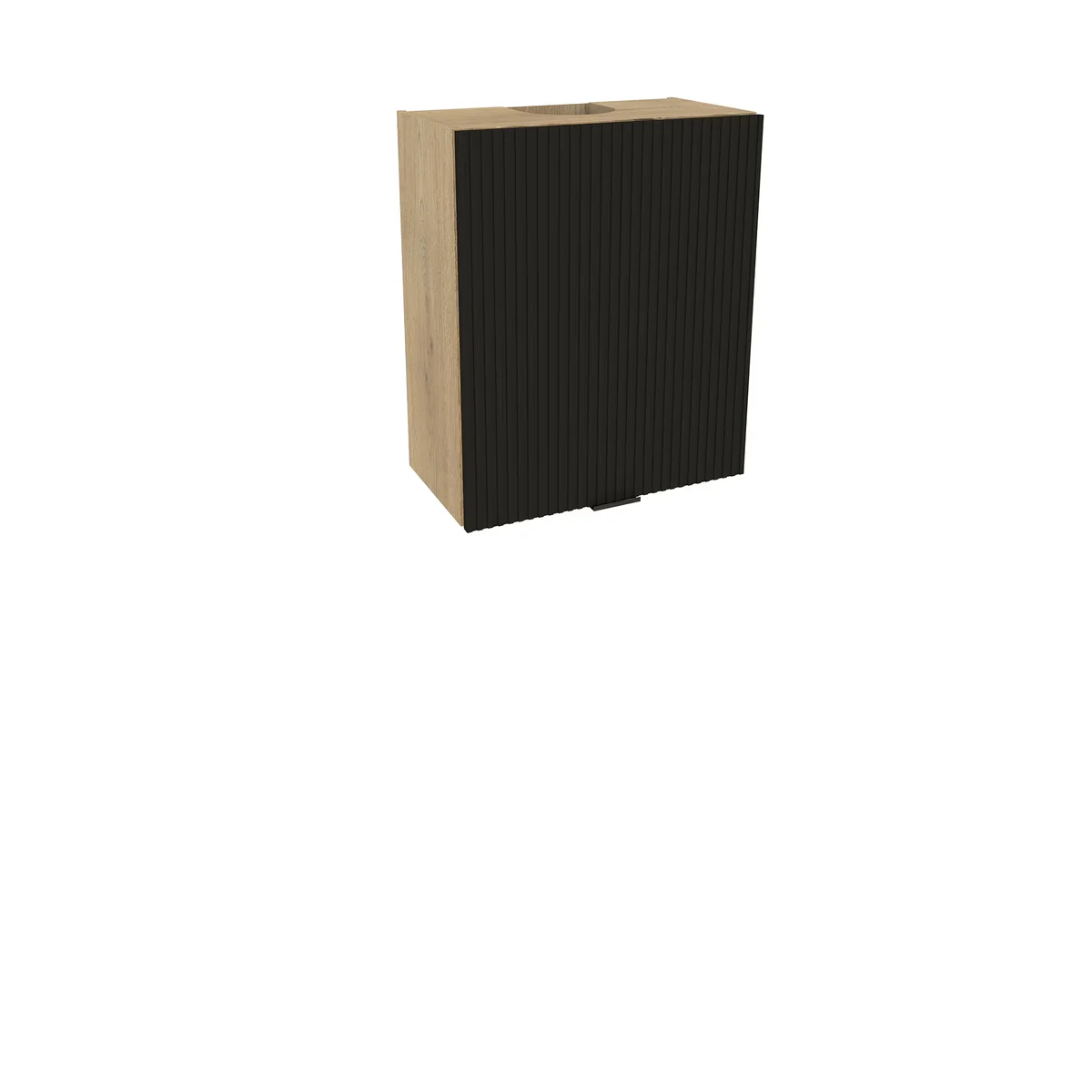 Szafka kuchenna BOSTON GOK-60 okap dąb cremona / Ryfla PVC czarny mat | Mebelbos