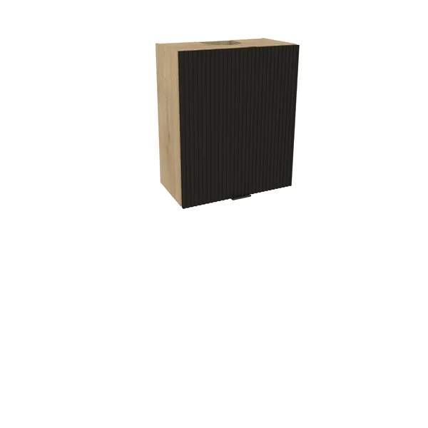 Szafka kuchenna BOSTON GOK-60 okap dąb cremona / Ryfla PVC czarny mat | Mebelbos