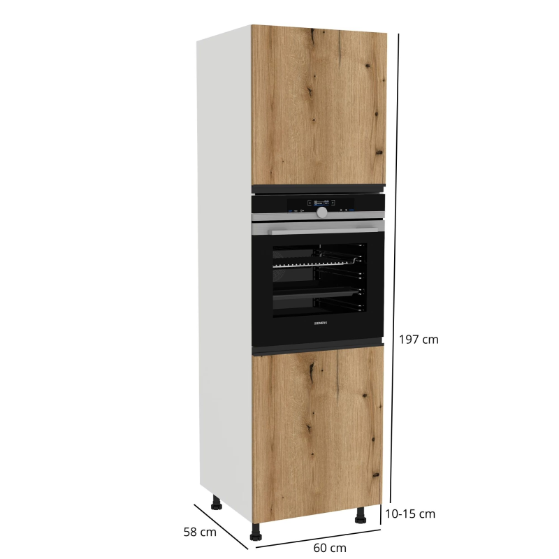 Szafka kuchenna BOSTON DP-60-197 lewa, biały / Tafla L dąb evok | Mebelbos — zdjęcie 2