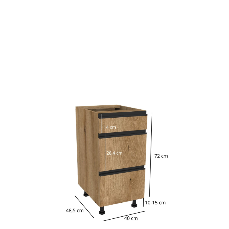 Szafka kuchenna BOSTON DSH-40-2W-1N dąb evok / Tafla L dąb evok | Mebelbos — zdjęcie 2