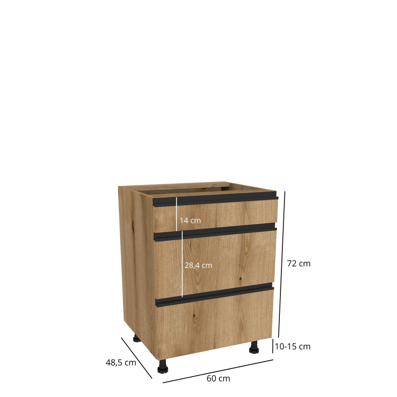 Szafka kuchenna BOSTON DSH-60-2W-1N dąb evok / Tafla L dąb evok | Mebelbos — zdjęcie 2