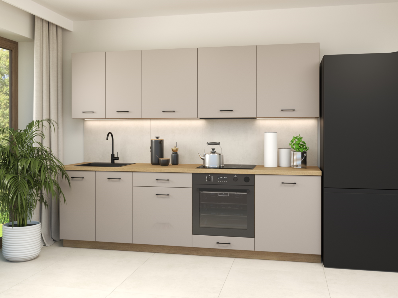 Zestaw 01 BOSTON wer.B 260 cm korpus d.cremona, front Tafla kaszmir | Mebelbos