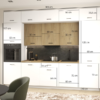 Zestaw 02 BOSTON z nadstawką 300 cm korpus biały, front Tafla biały + korpus d.cremona, front Tafla d.cremona | Mebelbos — zdjęcie 2