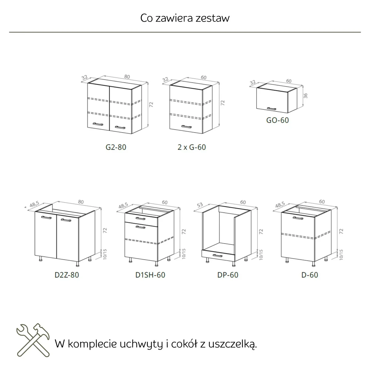 Zestaw 01 BOSTON wer.A 260 cm korpus d.cremona, front Tafla kaszmir | Mebelbos — zdjęcie 2