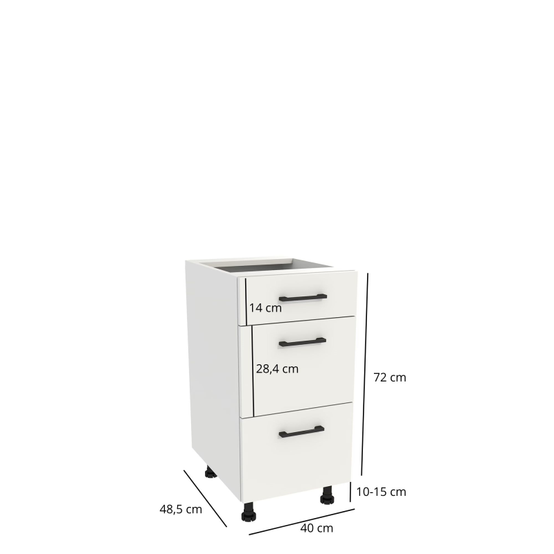 Szafka kuchenna BOSTON DSH-40-2W-1N biały / Tafla biały | Mebelbos — zdjęcie 2