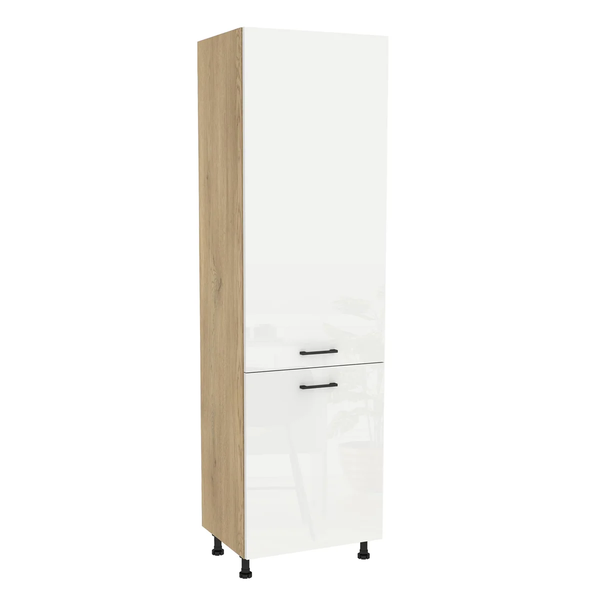 Szafka kuchenna BOSTON DL-60-197 dąb cremona / Tafla akryl biały połysk | Mebelbos