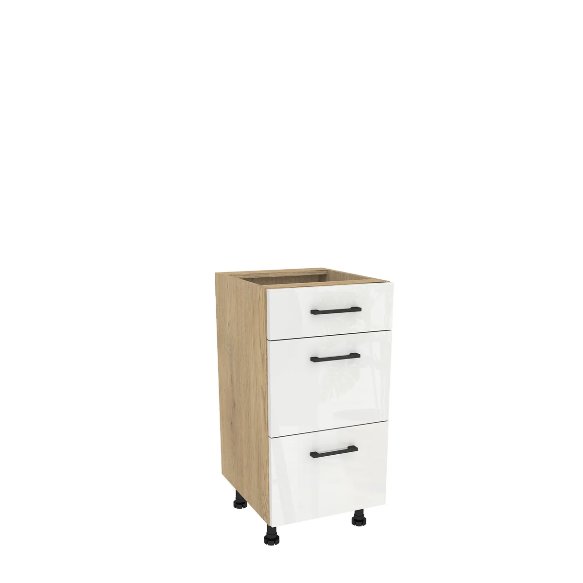 Szafka kuchenna BOSTON DSH-40-2W-1N dąb cremona / Tafla akryl biały połysk | Mebelbos