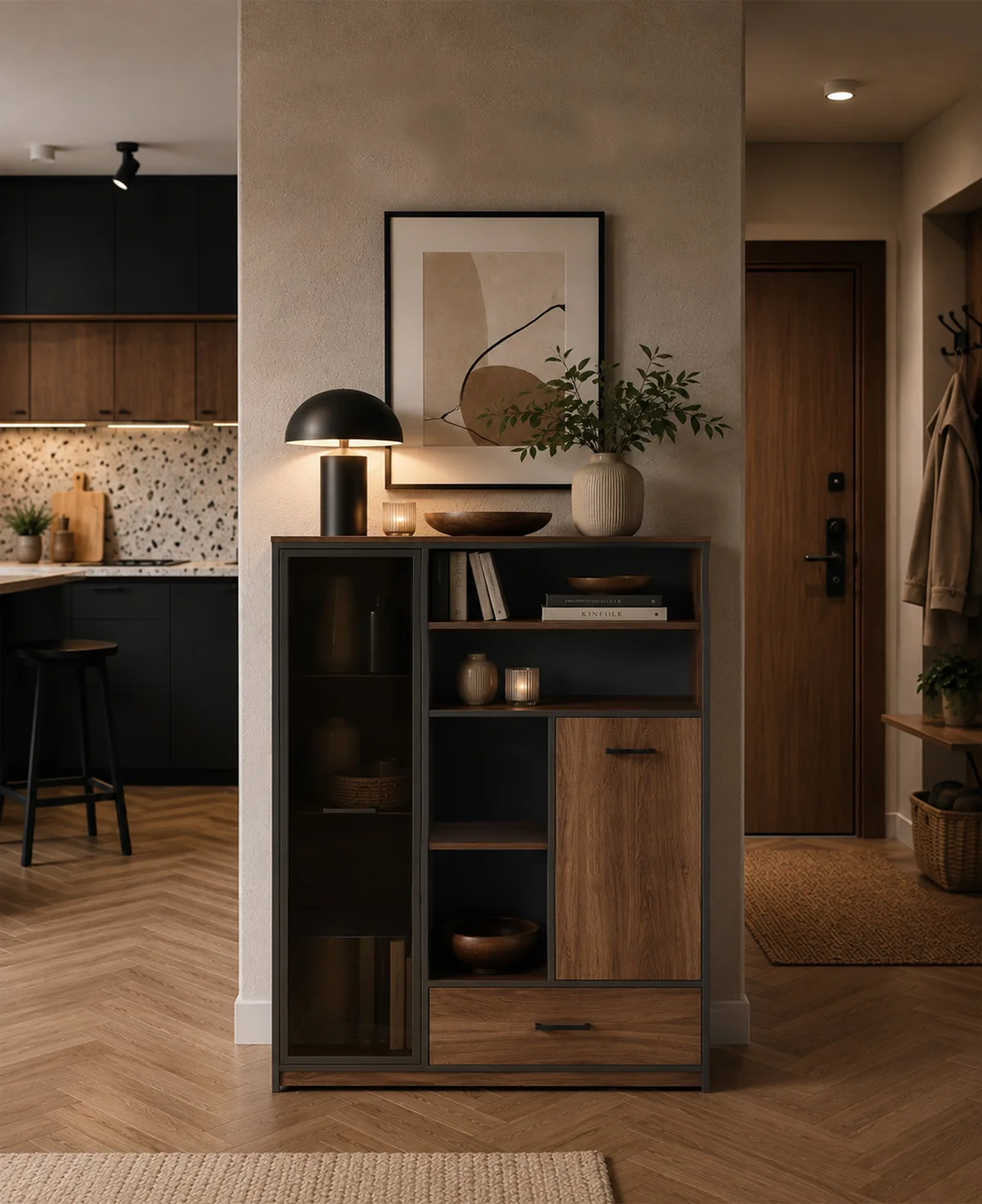 Witryna AMBER niska 1d1w1s dąb castello | Mebelbos — zdjęcie 2