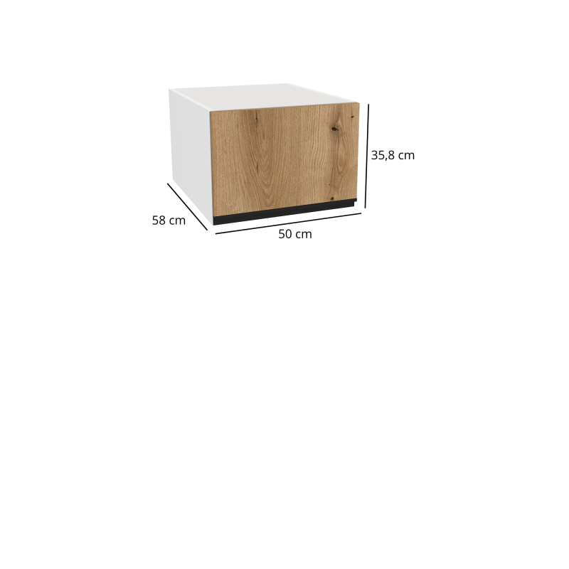 Szafka kuchenna BOSTON GO-50-GŁ-56 biały/Tafla L dąb evok | Mebelbos — zdjęcie 2