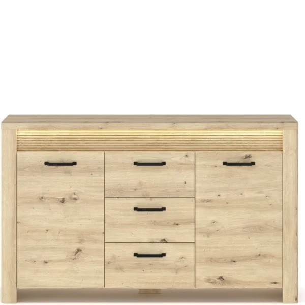Komoda MORIS 2d3s + LED dąb artisan | Mebelbos