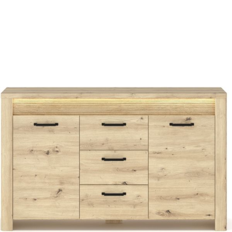 Komoda MORIS 2d3s + LED dąb artisan | Mebelbos
