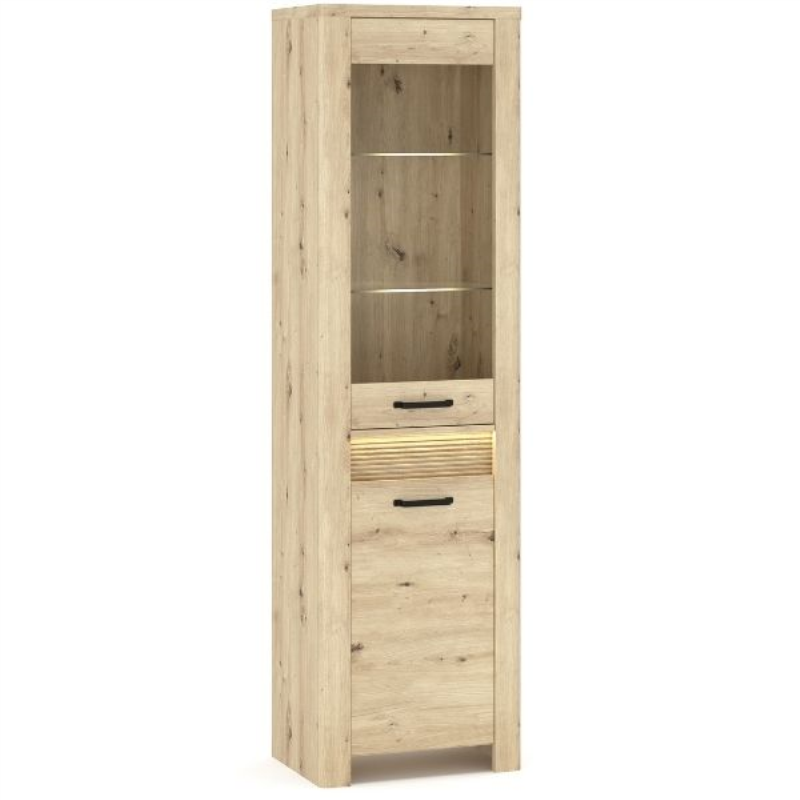 Witryna MORIS 1d1w + LED dąb artisan | Mebelbos — zdjęcie 3 Witryna MORIS 1d1w + LED dąb artisan | Mebelbos — zdjęcie 3