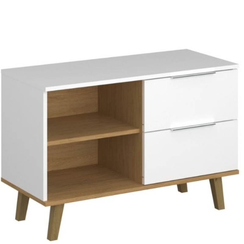 Komoda NEPTUN 2s/90 biały / dąb kamienny | Mebelbos