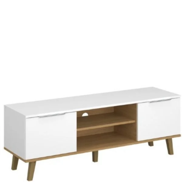 Szafka NEPTUN RTV 2d/140 biały / dąb kamienny | Mebelbos