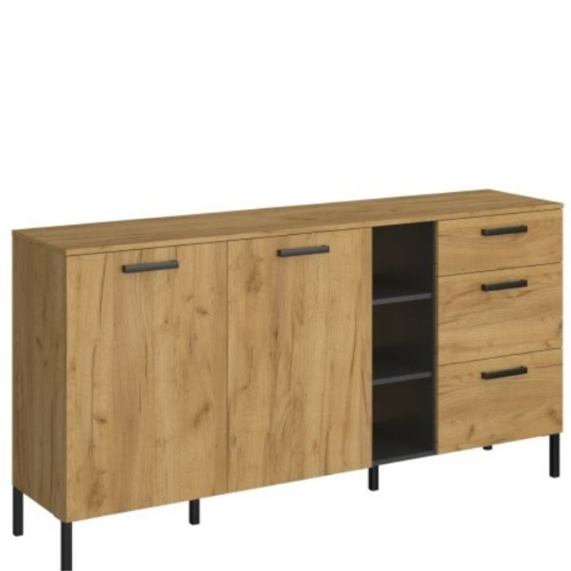 Komoda SANTES 2d3s dąb craft złoty / antracyt | Mebelbos Komoda SANTES 2d3s dąb craft złoty / antracyt | Mebelbos