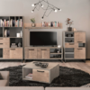 Regał BARI 2d1s szary / dąb piaskowy | Mebelbos — zdjęcie 2