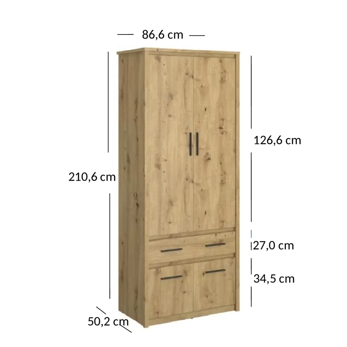 Szafa AYSON 4d1s dąb artisan | Mebelbos — zdjęcie 3