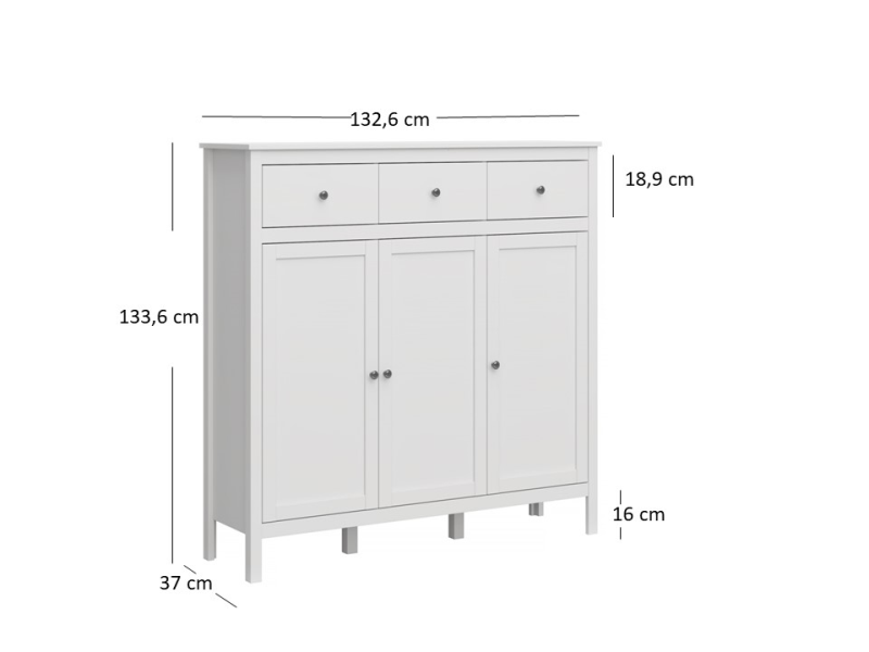 Komoda OLE 3d3s biały [1839-862] | Mebelbos — zdjęcie 4