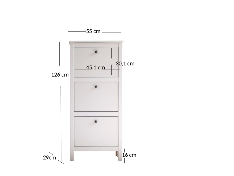 Szafka OLE na buty 3k biały [1839-811] | Mebelbos — zdjęcie 3