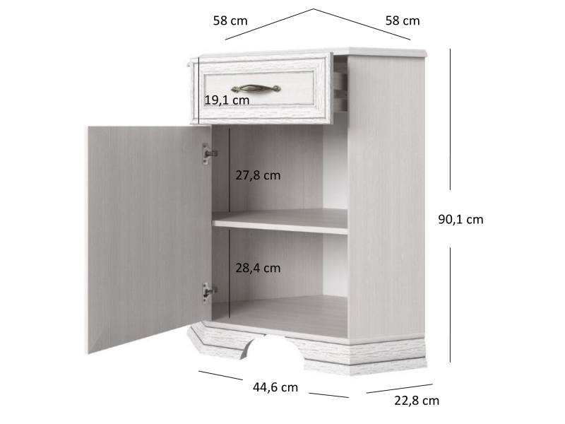 Komoda TIFFANY narożna 1d1s woodline krem | Mebelbos — zdjęcie 3 Komoda TIFFANY narożna 1d1s woodline krem | Mebelbos — zdjęcie 3