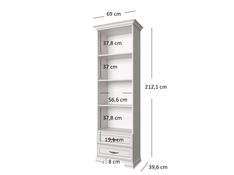 Regał TIFFANY otwarty 2s woodline krem (v.2) | Mebelbos — zdjęcie 4 Regał TIFFANY otwarty 2s woodline krem (v.2) | Mebelbos — zdjęcie 4