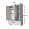 Szafa TIFFANY z lustrem 3d4s woodline krem | Mebelbos — zdjęcie 4